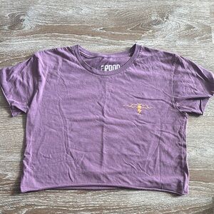 Purple Crop Top with Embroidered Detail